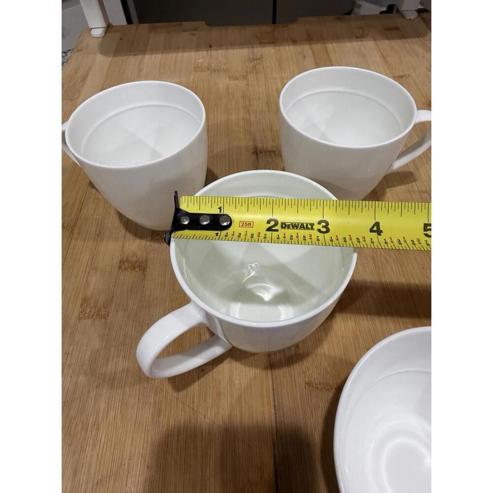 Mikasa Delray Modern White Bone China Coffee Mug Cup & Bowl Set Of 4 * - Picture 5 of 14